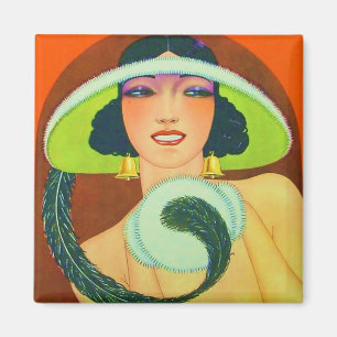 Imã Vintage Art Deco Girl