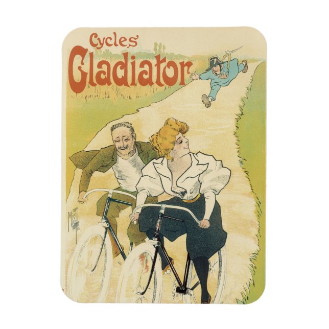 Ímã Vintage Art Nouveau, Gladiator Ciclos Bicicletas (Vertical)