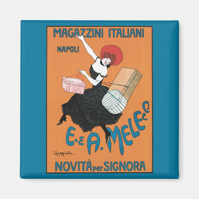 Imã Vintage Art Nouveau Magazzini Italiani por Capiell (Frente)