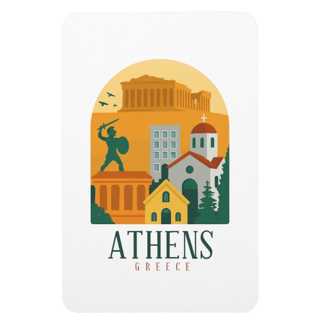 Ímã Vintage Athens Grécia - Parthênon (Vertical)