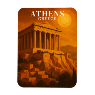 Ímã Vintage Athens Grécia Viagem Retro