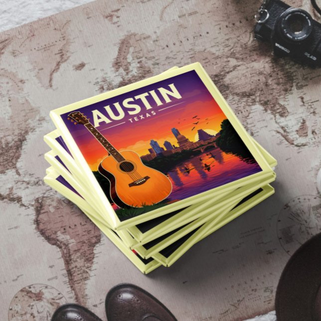 Imã Vintage Austin Texas (Criador carregado)