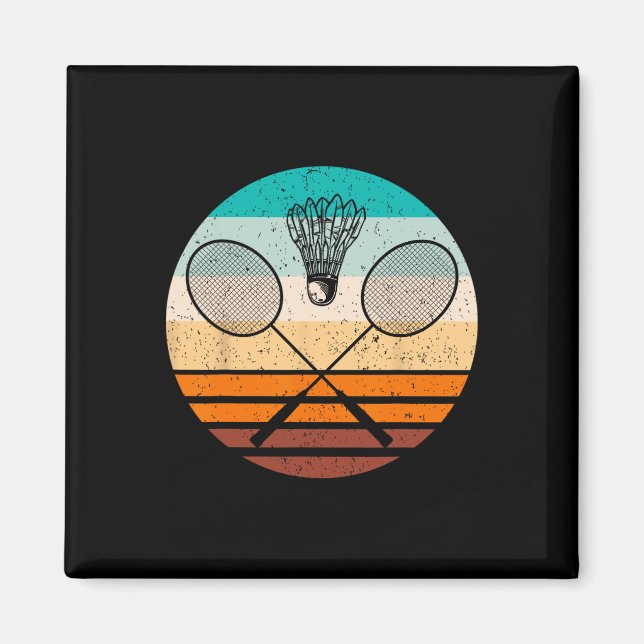 Imã Vintage Badminton Player Badminton (Frente)
