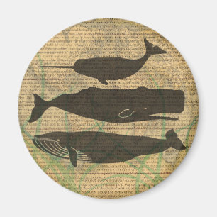 Imã Vintage Baleia Decor Russo Náutico