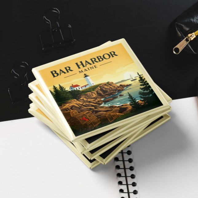 Imã Vintage Bar Harbor Maine (Criador carregado)