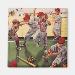 Imã Vintage Baseball Sports Team, Boys Roughhouse