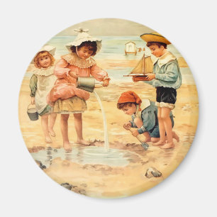 Imã Vintage Beach Boy Children Fine Art