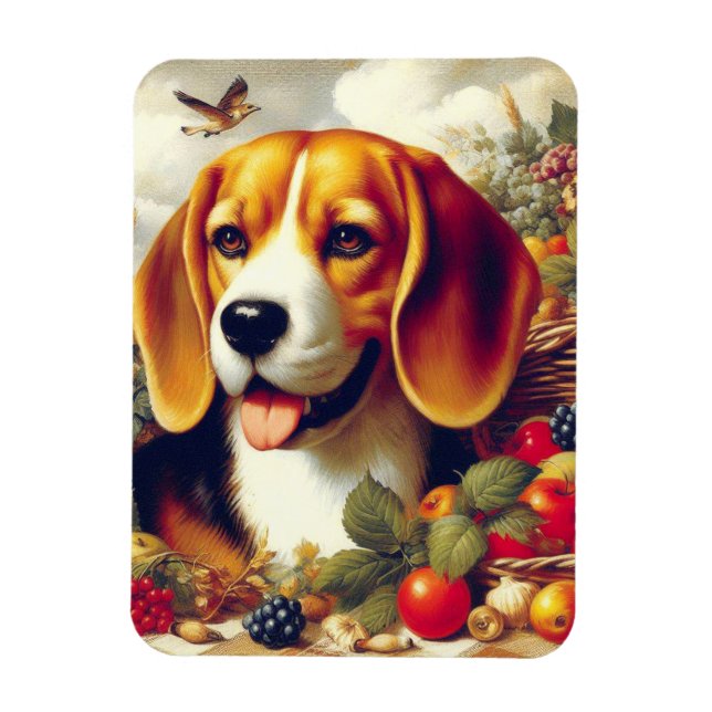 Ímã Vintage Beagle Puppy Painting (Vertical)