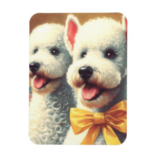 Ímã Vintage Bedlington Terrier Painting