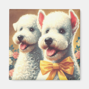 Imã Vintage Bedlington Terrier Painting
