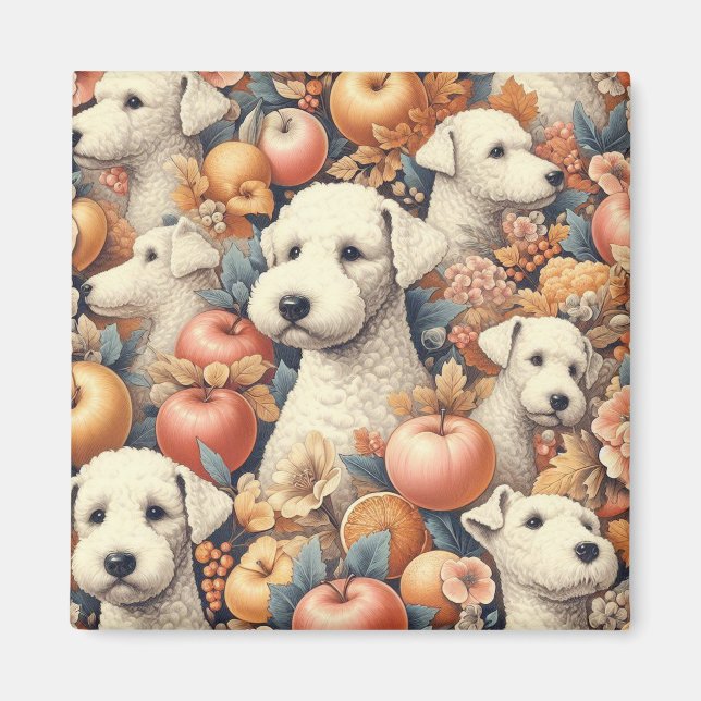 Imã Vintage Bedlington Terrier Seamless (Frente)