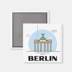 Imã Vintage Berlin Skyline Art