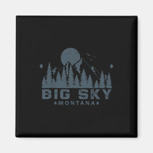 Imã Vintage Big Sky Montana Mt Esqui Montanha Férias a