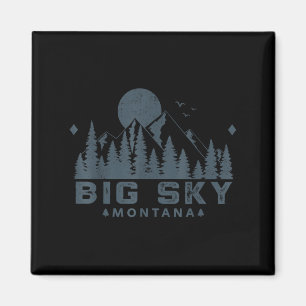 Imã Vintage Big Sky Montana Mt Ski Mountain Outdoor Va