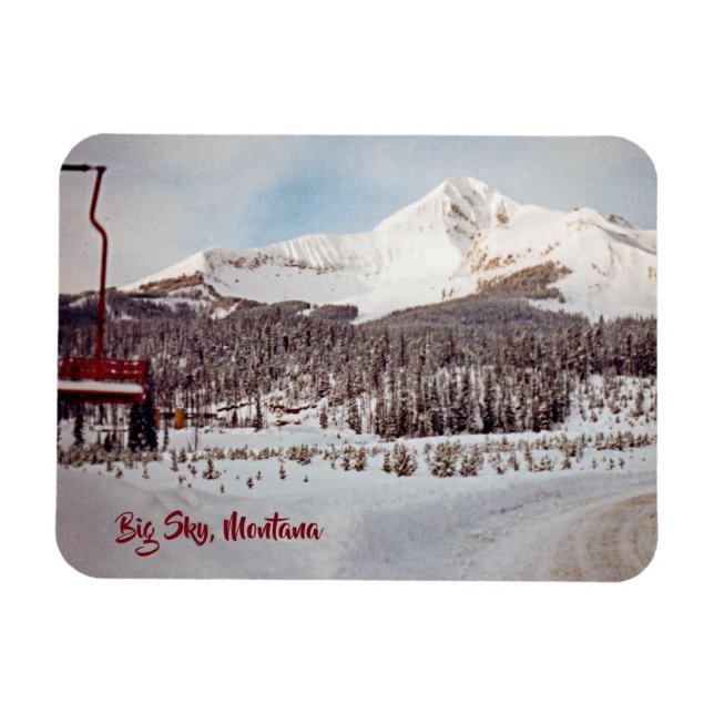 Ímã Vintage Big Sky Montana Ski Area Photo (Horizontal)