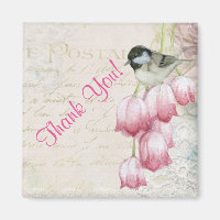 Vintage Bird e Flores Obrigado