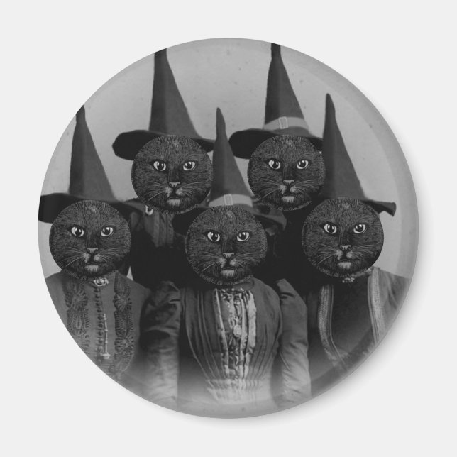 Imã Vintage Black Cat/Witages (Frente)