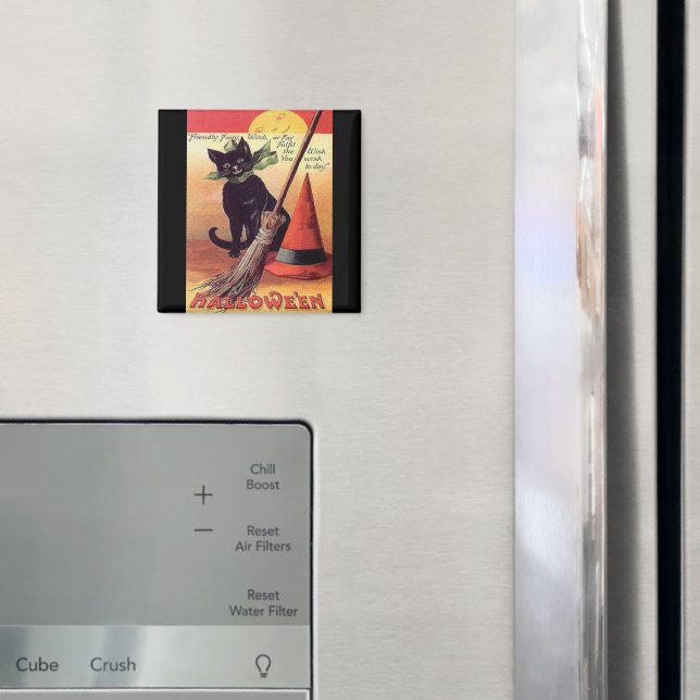 Imã Vintage Black Halloween Cat (In Situ (Fridge))