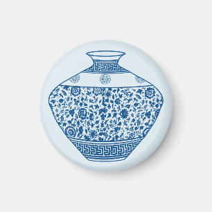 Imã Vintage Blue Chinoiserie Vase Ginger Jar