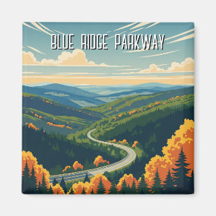Imã Vintage Blue Ridge Parkway Souvenir
