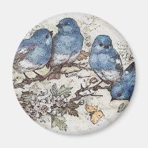 Vintage bluebird ilustra aves bonitinhas natureza