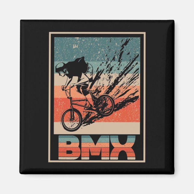 Imã Vintage BMX Biking Boys motocross (Frente)