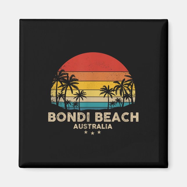 Imã Vintage Bondi Beach - Austrália Beach Souvenir (Frente)
