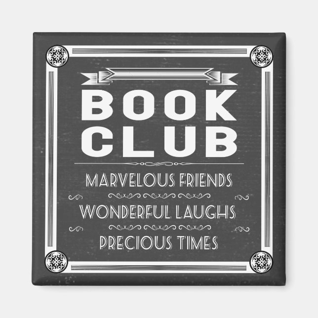 Imã Vintage Book Club Typografia Chalk (Frente)
