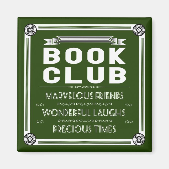 Imã Vintage Book Club Typografia Green (Frente)