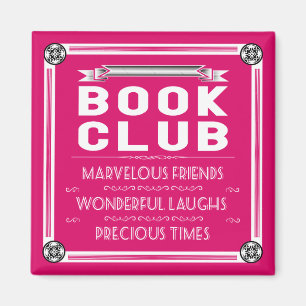 Imã Vintage Book Club Typography Pink