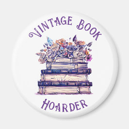 Imã Vintage Book Hoarder