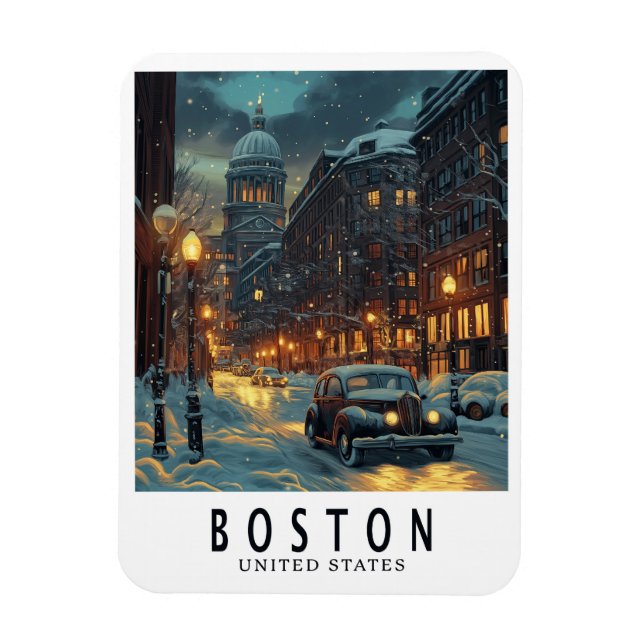 Ímã Vintage Boston (Vertical)