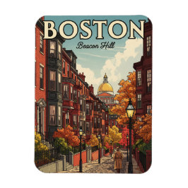 Ímã Vintage Boston Beacon Hill Viagem