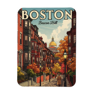 Ímã Vintage Boston Beacon Hill Viagem