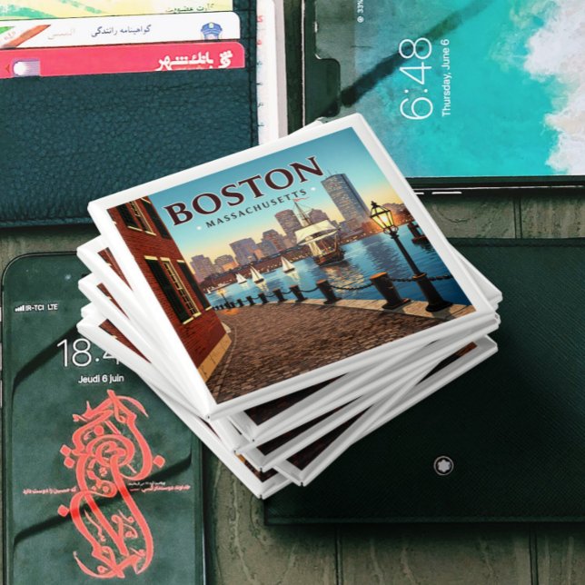 Imã Vintage Boston Massachusetts (Criador carregado)