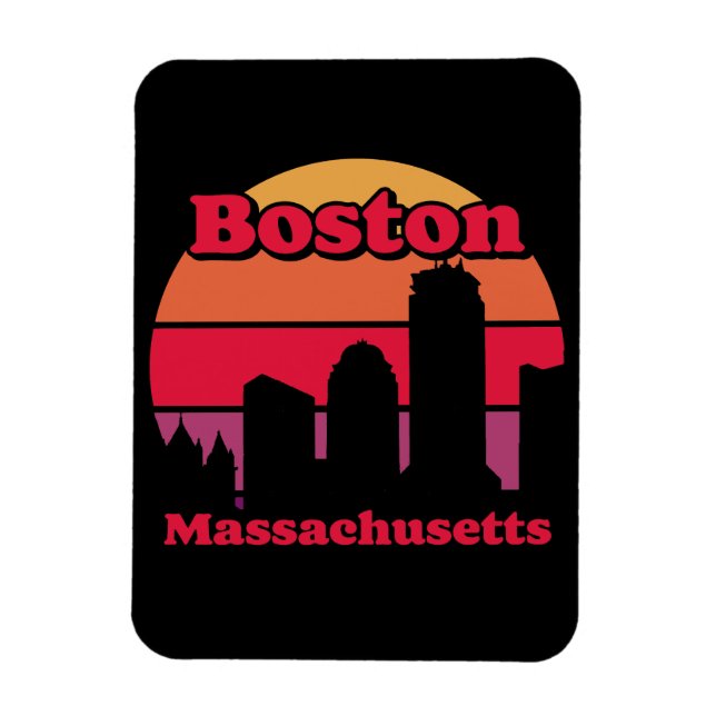 Ímã Vintage Boston Massachusetts (Vertical)