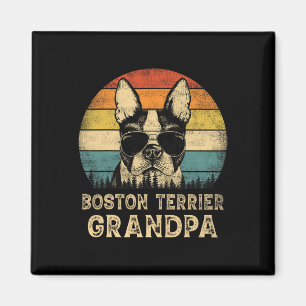 Imã Vintage Boston Terrier Grandpa Dog Amava Pai e#