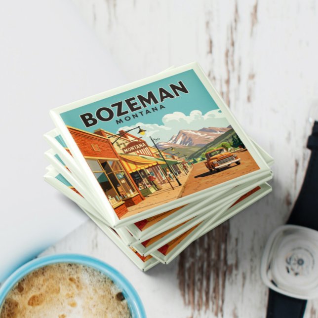 Imã Vintage Bozeman Montana (Criador carregado)