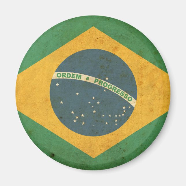 Imã Vintage Brazil Flag (Frente)