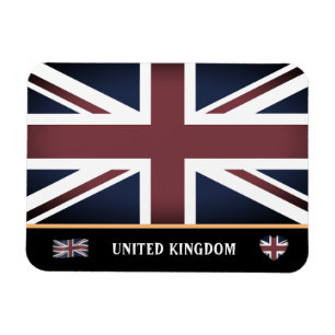 Ímã Vintage British Flag & England / Reino Unido