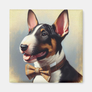 Imã Vintage Bull Terrier Painting Retrato