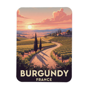 Ímã Vintage Burgundy France Viagem