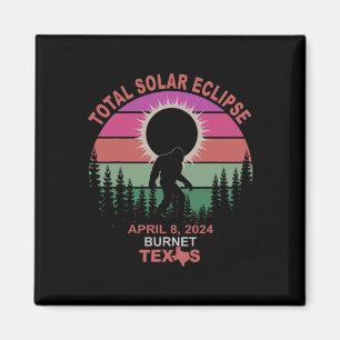 Imã Vintage Burnet Texas Total Solar Eclipse 2024