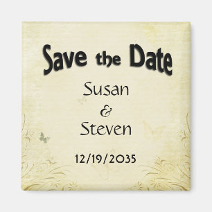 Imã Vintage Butterfly Wedding RSVP