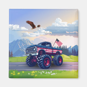 Imã Vintage, caminhão monstro dos EUA