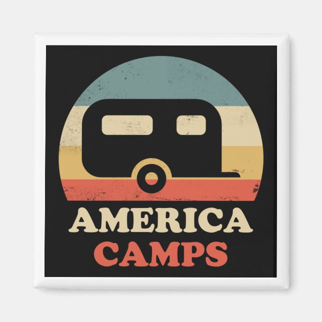 Imã Vintage Camping (Frente)