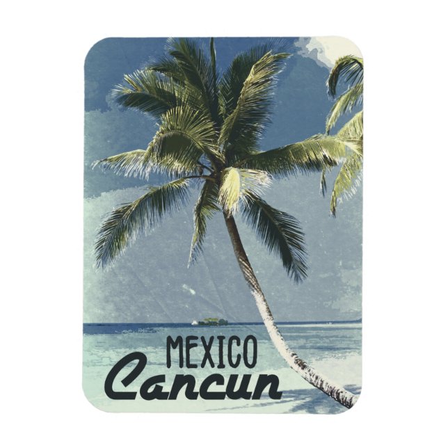 Ímã Vintage Cancun México (Vertical)