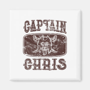 Imã Vintage Capitão Chris Personalizado Ponto Pirata