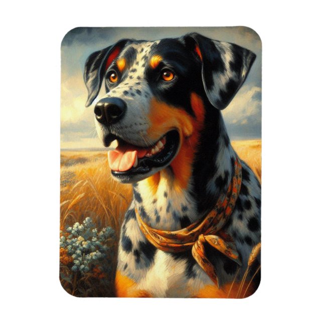 Ímã Vintage Catahoula Leopard Dog Painting (Vertical)