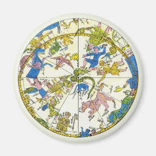 Imã Vintage Celestial, Esfera Árabe, Constelações